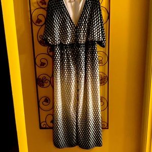 Eshakti Olive Green/Beige Maxi Dress front buttons w/pockets Size 1X (16W)